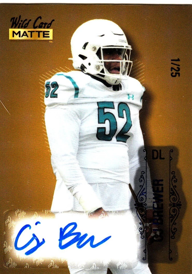 2022 Wild Card Matte C.J. Brewer Autograph  Buffalo Bills SSP #1/25 MADE - Image 1 of 1