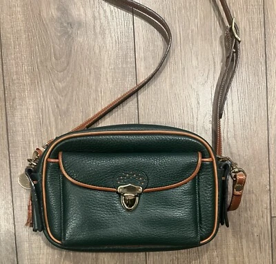 Vintage Dooney and Bourke Kilty Crossbody built-in wallet pebbled leather Green - Image 1 of 4