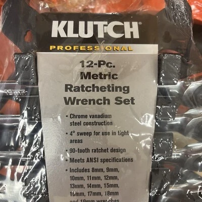 12 Piece, Metric 8mm - 19mm Klutch Flex Ratchet Wrench Set  - Image 1 of 4