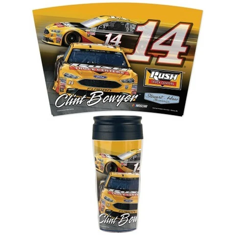 CLINT BOWYER #14 RISCH TRUCK TRAVEL MUG TUMBLER NEW BY WINCRAFT FREE SHIP Cover