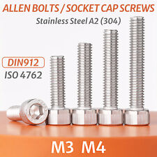 M3 M4 (304) A2 Stainless Steel Allen Bolts Socket Cap Screws Hex Head DIN912