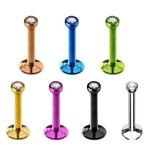 Micro Lippen Labret Monroe Piercing Stecker Innengewinde Kristall Ohr Tragus - Bild 1 von 1