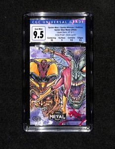 Spiderman sketch card - Spiderman Metal 2022 - Dave Lynch - CGC 9.5 GEM MINT