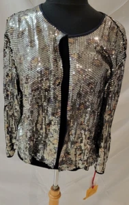 Ruby Road Size XL Short Sequined long sleeve open front jacket. NWT, Retail $58 - Picture 1 of 4