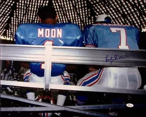 Bucky Richardson Signed Oilers Football 16x20 Photo JSA COA Picture Warren Moon - Picture 1 of 24