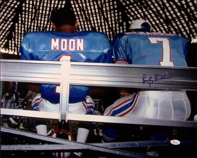 Bucky Richardson Signed Oilers Football 16x20 Photo JSA COA Picture Warren Moon - Image 1 of 4