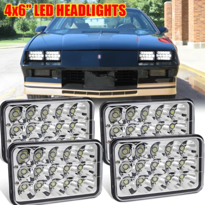 4 PIEZAS 4x6" Faros LED Hi-Lo aptos para Chevrolet Camaro Iroc-Z Z28 82-92 T7500 Foto 1 de 4