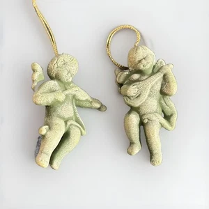 Cherub Angels Playing Mandolin, And Violin   Ornaments - Picture 1 of 4