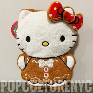 Hello Kitty Christmas Gingerbread Plush Sherpa Pillow NWT - Picture 1 of 6