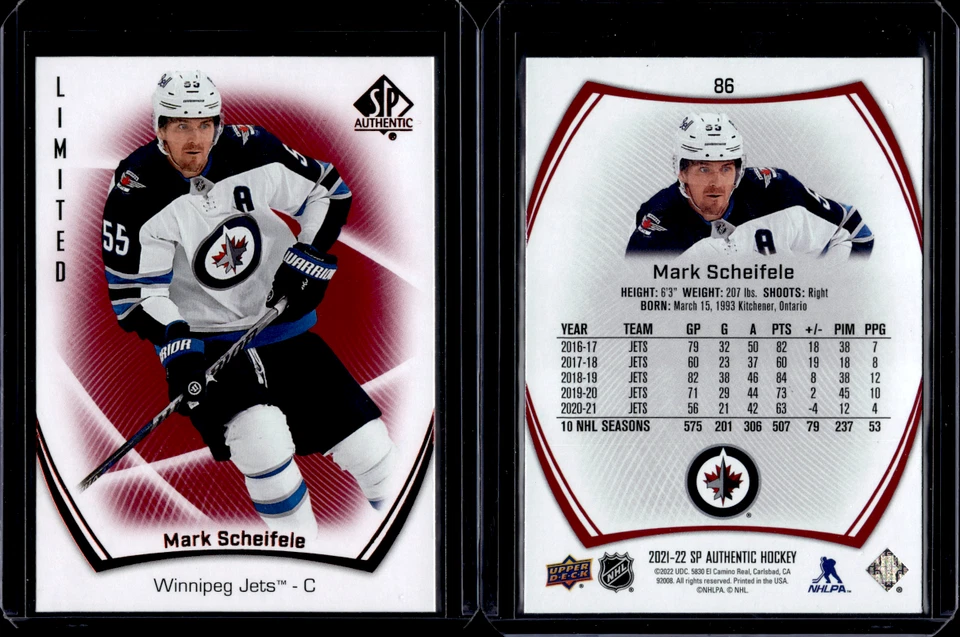 2021-22 Upper Deck SP Authentic Limited Red #86 Mark Scheifele - Image 1 of 1