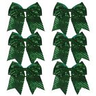 8 Inch Cheer Bows Cheerleader Ponytail Holder With Bling Fling Sequin Hair Ti...