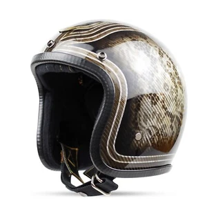 NEW ! VINTAGE CUSTOM HELMET SLIMHEAD GRAPHIC CARBON BOBBER CHOPPER CAFE RACER - Picture 1 of 4