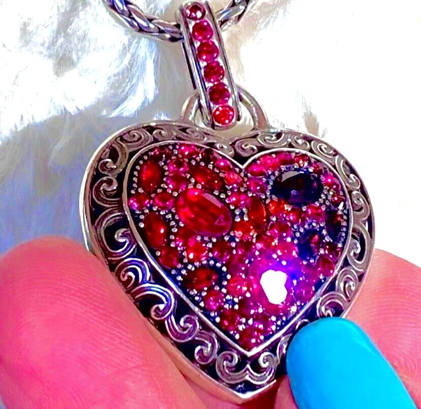 COLLAR CORAZÓN CRISTAL BRIGHTON VOYAGE TONOS BAYAS ROJAS CRISTAL SWAROVSKI LN+BOLSO✨VTG Foto 1 de 4