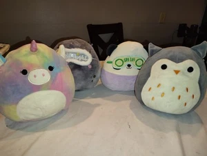 Lot  4 Squishmallows 8" Plush Variety Mixed Bundle Hoot Boulder Stanley Unicorn - Picture 1 of 9