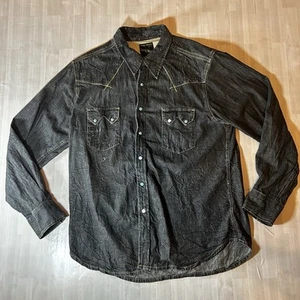 Lucky Brand Dungarees Classic Indigos Long Sleeve Pearl Snap Denim Shirt. LG - Bild 1 von 12