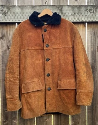 Chaqueta de Colección Golden Bear Hecha en California Gamuza Cuero Botón Talla Grande Foto 1 de 4