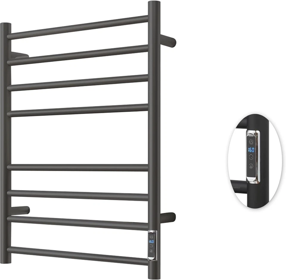 NUEVO TOALLERO TÉRMICO 8 bares - control temporizador/temperatura, acero inoxidable negro mate Foto 1 de 4