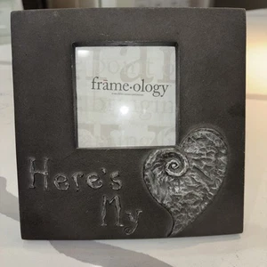 Frame-ology Picture Frame “Here’s My Heart” Holds 3x3 Photo - Picture 1 of 8