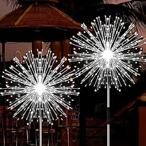 JJGoo Solar Firework Lights, 2 Pack 120 LEDs 2 Lighting 2 Pack, Cool White  - Image 1 of 4