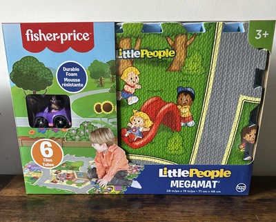 Fisher-Price Little People Megamat (28" x 19") 6 Foam Tiles w/1 Vehicle, Ages 3+ - Image 1 of 3