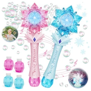 Bubble Wands 2 Packs for Kids, Automatic Bubble Blower Machine, Light & Music... - Picture 1 of 7
