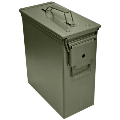 PA60 Metal Ammo Box New Military Storage Container 50Cal Tools Sealed Lid Hinged - Image 1 of 4