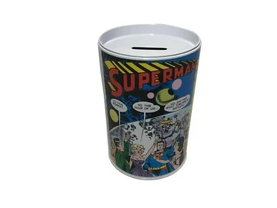 Banco de moedas The Tin Box Company, banco de dinheiro, 6 x 4 polegadas. (Quadrinhos do Superman) - Imagem 1 de 4