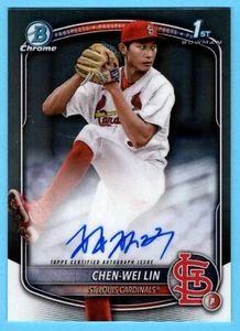Chen-Whi Lin 2025 Bowman Chrome 1st Year Prospect Autograph St. Louis Cardinals - Picture 1 of 2