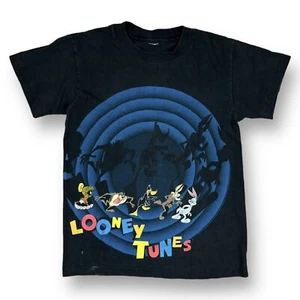 Vintage 90s Looney Tunes All Over Print Graphic T-Shirt Youth Size Medium USA - Picture 1 of 6