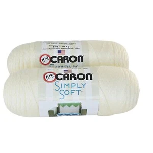 Caron Simply Soft Yarn Lot Of 2 Size 4 Medium 6oz 315yds Acrylic Made In USA - Picture 1 of 10