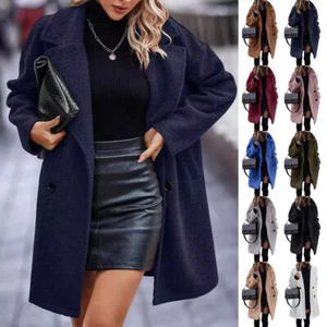 Womens Teddy Bear Long Warm Coat Fleece Furs Jacket Outwear Parka Plus Size Tops - Picture 1 of 34