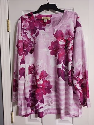 女式 Davina 长袖束腰 T 恤上衣 L 码带水钻 — 第 1/4 张图片