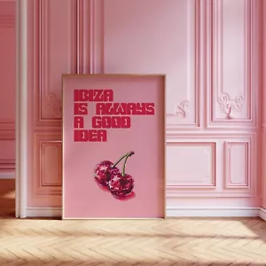 Ibiza is Always a Good Idea Print, Disco Ball Retro Poster, Trendy Art 9089 - Picture 1 of 3