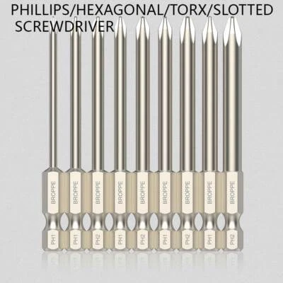 50 75 100 150 mm Long Phillips/Hexagonal/Torx/Slotted Screwdriver Bit Mixing Set - Image 1 of 4