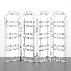 Folding Acrylic Earrings Rack Jewelry Display Stand Storage Holder Organizer Box - Picture 1 of 12