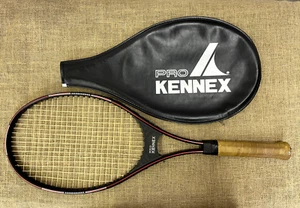 PRO KENNEX USA POWER ACE TENNISSCHLÄGER & KOPFABDECKUNG RETRO RARE SCHWARZ & ROT - Bild 1 von 8