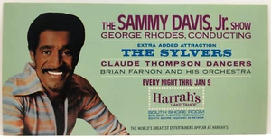 Sammy Davis Jr. with The Sylvers at Harrah's Casino Lake Tahoe Postcard Jan 1972 - Picture 1 of 2
