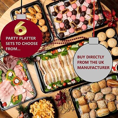 Reusable Plastic Party Platters & Lids - Different Sets For Every Occassion ! • 13.75£