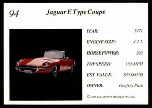 1992 Todos los deportes exotic dreams 1971 Jaguar tipo E #94 - Imagen 1 de 2