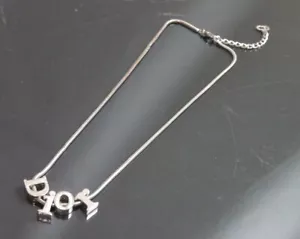 Authentic Christian Dior Necklace logo Vintage Metallic #1624 - Picture 1 of 9