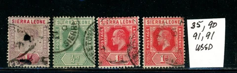 Sierra Leone Scott # 35, 90, 91, 91 - Used                         (17-C217) Cover