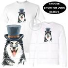 Siberian Husky Dog Breed Vintage Gentleman Steampunk Hat Custom T Shirt   