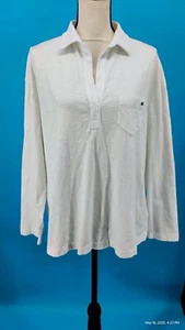 Vineyard Vines Mujeres Popover Slub Polo Blanco Gorra Algodón Bolsillo en el Pecho Logo XL - Imagen 1 de 18