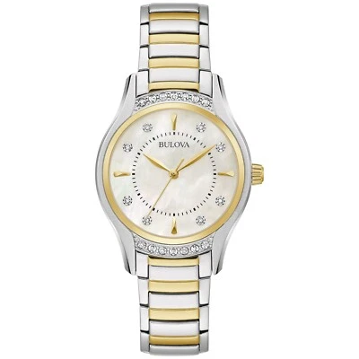 Bulova Women's Two Tone Stainless Steel Diamond Accent Quartz Watch 31MM 98R288 - Image 1 of 4