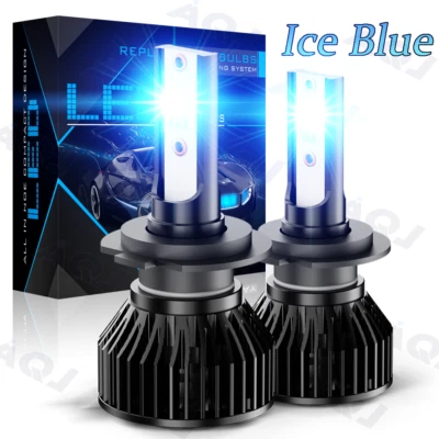 Kit faros LED H7 bombillas azules para moto Kawasaki Z750S Z800 Z900 Z1000 Foto 1 de 4