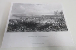 Townsville, Queensland - by James Carr - Antique Black and White Print - 1800s - Picture 1 of 9