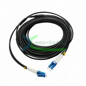 30M LC UPC to LC UPC Duplex Single Mode Black Armored PVC Fiber Patch Cord Cable - Afbeelding 1 van 1