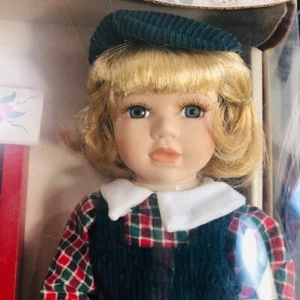 Collectors Choice Genuine Bisque Porcelain Doll With Kitchen Cupboard - Picture 1 of 13