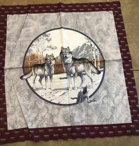 Vintage Cranston VIP Fabric Pillow Panel Call of the Wild Wolf Wolves - Picture 1 of 6