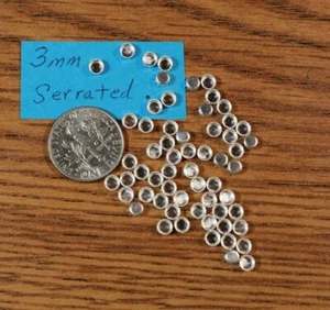 3mm Round SERRATED Bezel Cups Lot of 10 Sterling Silver Bezel USA Saw Tooth - Picture 1 of 2